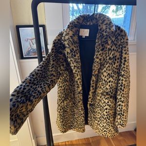 A new day leopard faux fur coat